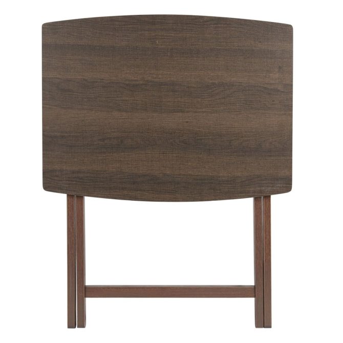 Indoor Oversized Single Folding Tray Table, Espresso, 26" x 23.6" x 17.7" - Image 2