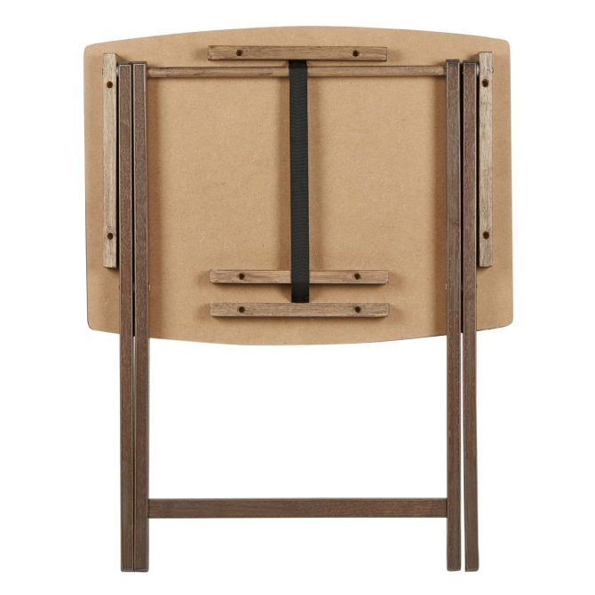 Indoor Oversized Single Folding Tray Table, Espresso, 26" x 23.6" x 17.7" - Image 5