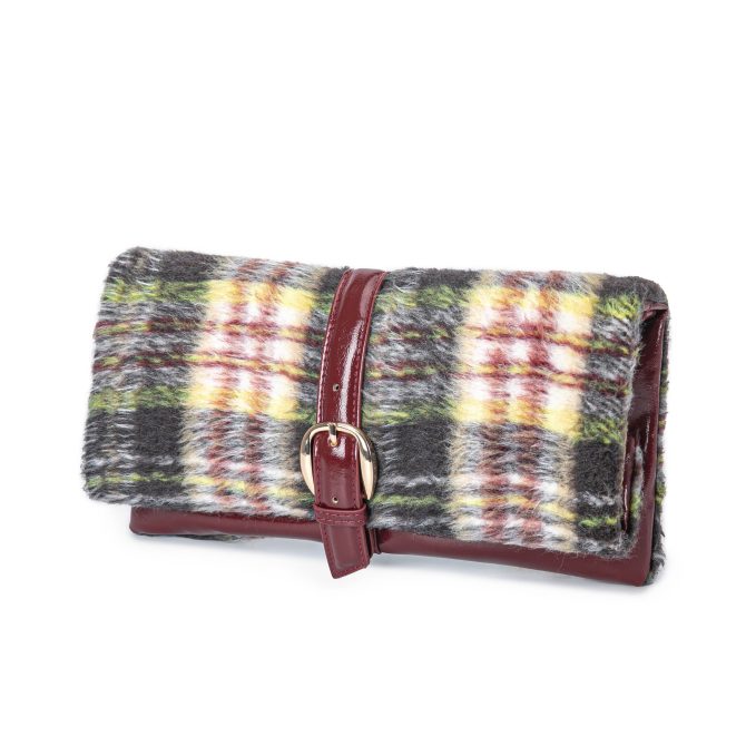 MKF Collection Koumei Wristlet Purse Envelope Snap, Convertible Shoulder Bag Faux Shearling by Mia K.