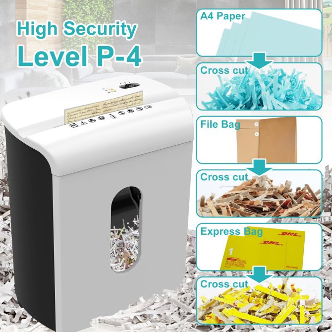 Woolsche Paper Shredder, P-4 Security Level,15-Sheet Cross Cut with 5.8-Gallon Pull Out Bin, Shred Paper and Credit Card/CD for Office Use - Image 2