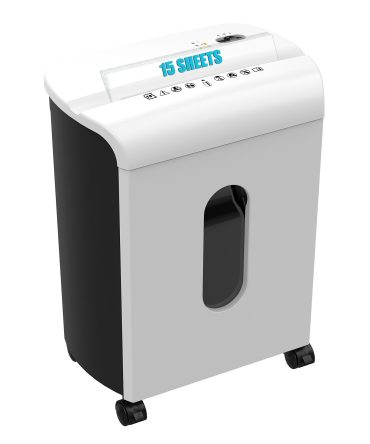 Woolsche Paper Shredder, P-4 Security Level,15-Sheet Cross Cut with 5.8-Gallon Pull Out Bin, Shred Paper and Credit Card/CD for Office Use