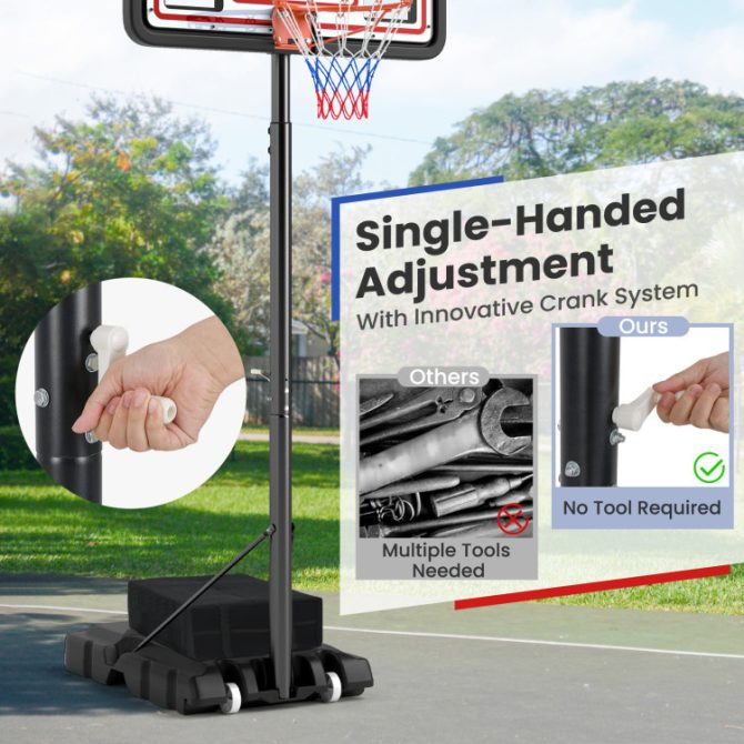 Portable Basketball Hoop Adjustable Basketball Goal System - Image 7