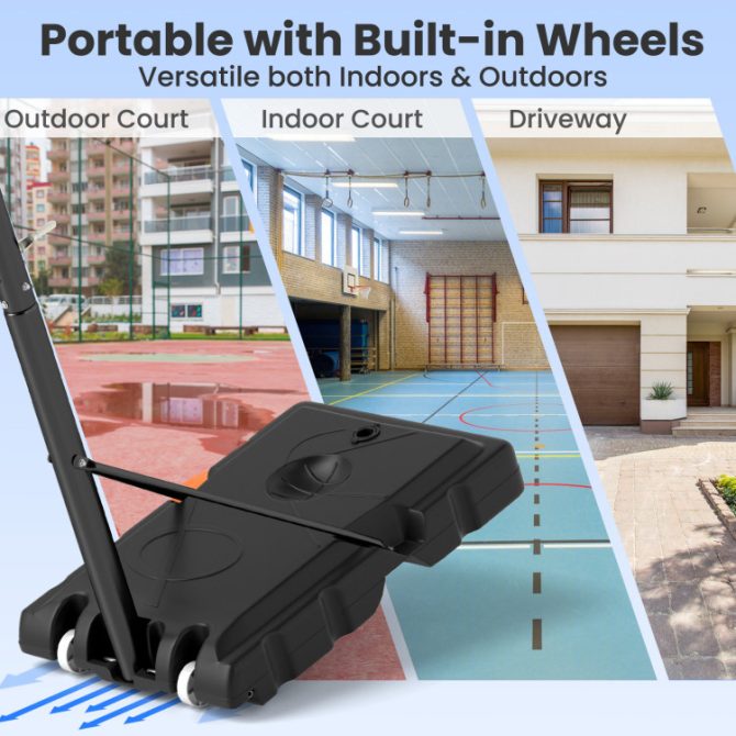 Portable Basketball Hoop Adjustable Basketball Goal System - Image 10