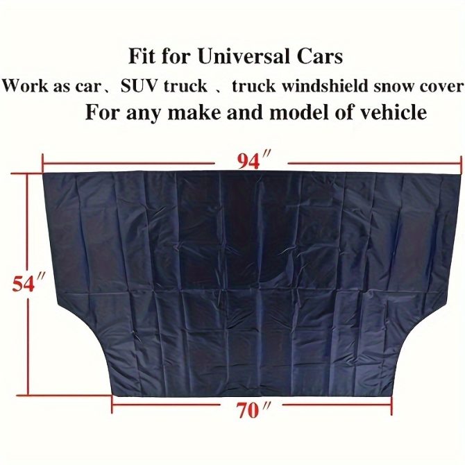 Magnetic Edges Windshield Snow Cover - Frost Windshield Cover - Snow, Ice, Frost Guard No More Scraping - Door Flaps Windproof Fits Most Car, SUV, Truck, Van with 70"x 54" - Image 2