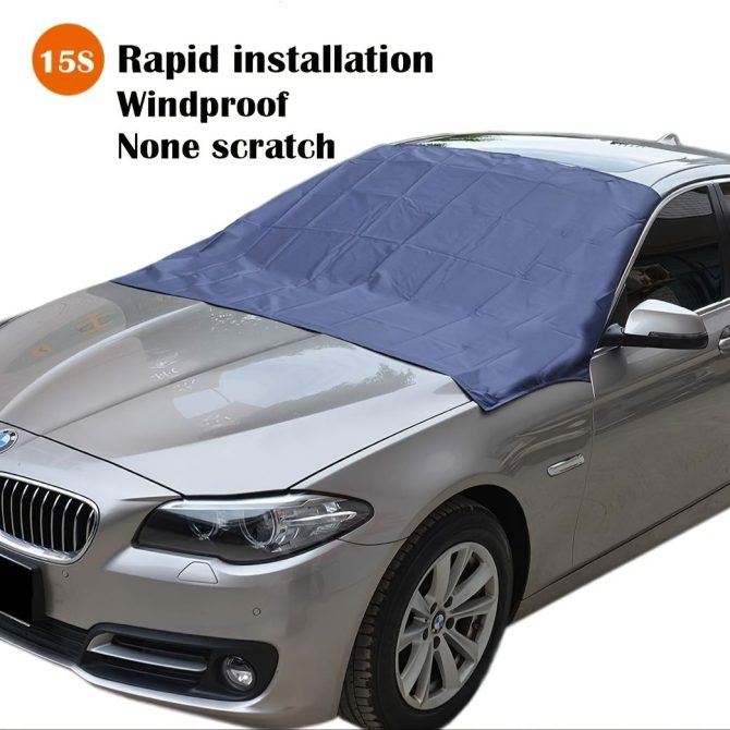 Magnetic Edges Windshield Snow Cover - Frost Windshield Cover - Snow, Ice, Frost Guard No More Scraping - Door Flaps Windproof Fits Most Car, SUV, Truck, Van with 70"x 54" - Image 3