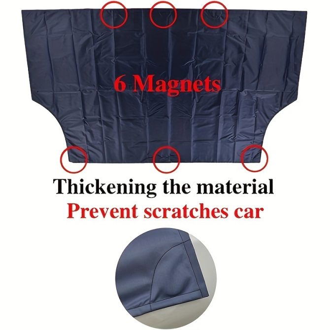 Magnetic Edges Windshield Snow Cover - Frost Windshield Cover - Snow, Ice, Frost Guard No More Scraping - Door Flaps Windproof Fits Most Car, SUV, Truck, Van with 70"x 54" - Image 4