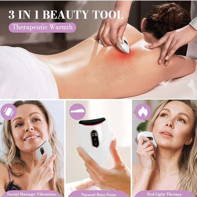 Electric Face Massager & Body Scraper Tool  Premium Device for Facial Lifting Skin  Gua Sha Tightening tools - Image 5
