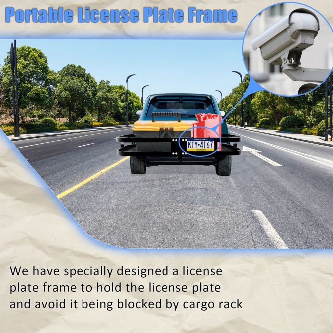 Trailer Hitch Cargo Carrier 500 Lbs,Heavy Duty Hitch Basket,Folding Cargo Carrier Hitch Mount Fits 2" Hitch Receiver with Waterproof Cargo Bag,License Plate Frame for Truck,SUV,RV - Image 11