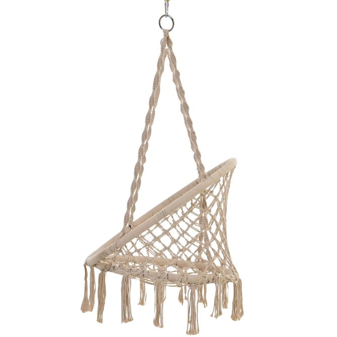 Handmade Macrame Swing Hammock Chair with Stand - Indoor/Outdoor Boho Style Seating - Image 5