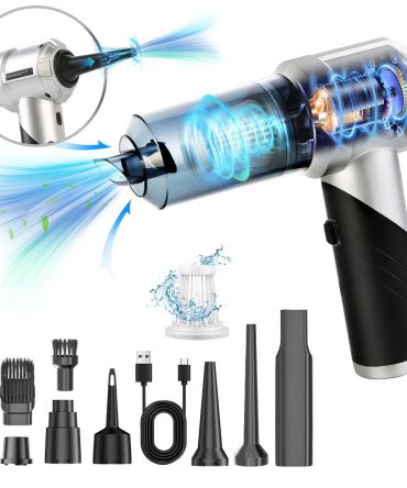Cordless Car Vacuum Cleaner Portable Handheld Vacuum With 20000PA Suction Brushless Motor 3 Suction Levels Type-C Rechargeable Compressed Air Duster Blower For Home Car Camp Office