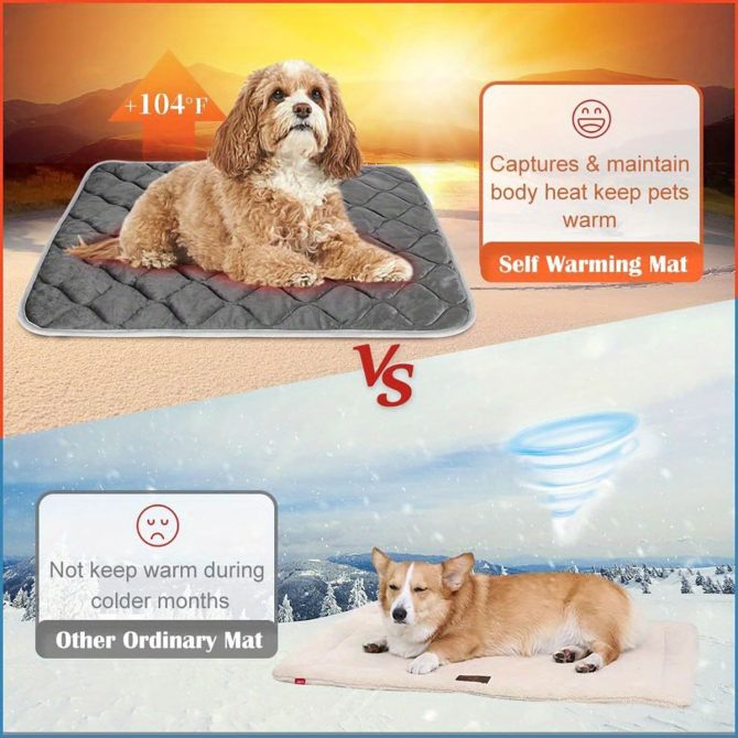 Dog Cat Bed, Cat Dog Non-Slip Mat, Extra Warm Thermal Pet Pad Self-Heating Cat Mat Warm Thermal Pet Pad Washable Dog Crate Pad Heat Dog Cat Bed Mat Blanket Non-Slip Bottom For Outdoor And Indoor Pets - Image 9