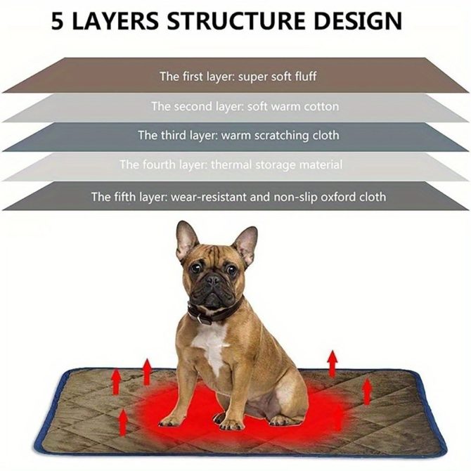 Dog Cat Bed, Cat Dog Non-Slip Mat, Extra Warm Thermal Pet Pad Self-Heating Cat Mat Warm Thermal Pet Pad Washable Dog Crate Pad Heat Dog Cat Bed Mat Blanket Non-Slip Bottom For Outdoor And Indoor Pets - Image 5
