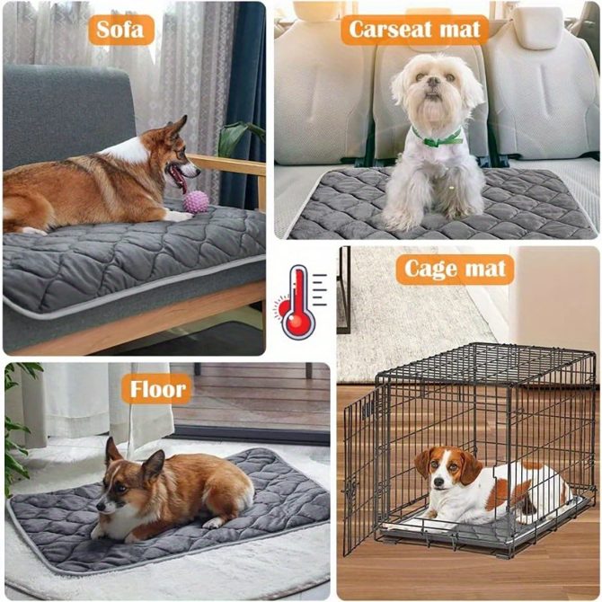 Dog Cat Bed, Cat Dog Non-Slip Mat, Extra Warm Thermal Pet Pad Self-Heating Cat Mat Warm Thermal Pet Pad Washable Dog Crate Pad Heat Dog Cat Bed Mat Blanket Non-Slip Bottom For Outdoor And Indoor Pets - Image 12