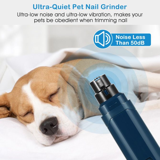 Dog Nail Grinder 2 Speeds Quiet USB Rechargeable Pet Nail Grinder Professional Pet Nail Trimmer Cordless Paws Grooming - Image 4