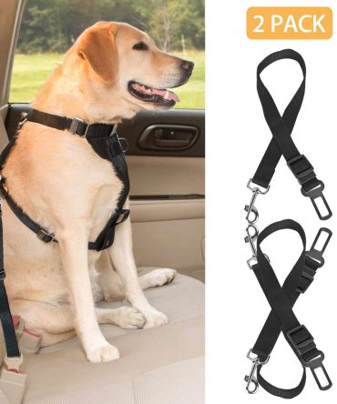 2Pcs Pet Dog Seat Belt Leash Adjustable Pet Dog Cat Safety Leads Harness