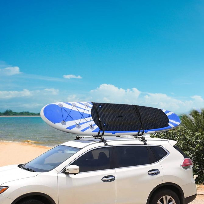 1 Pair Universal J-Bar Kayak Carrier 220LBS Load Heavy Duty Canoe Car Top Mount Carrier Roof Rack with 2Pcs Tie Down Straps - Image 7
