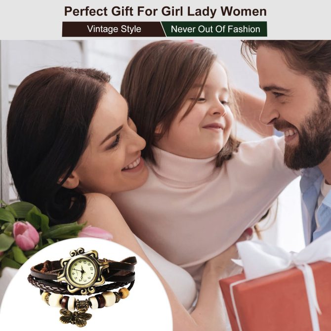 Vintage Women's Watch Bohemian Handmade Leather Watch Quartz Wrist Watch Fashion - Image 6