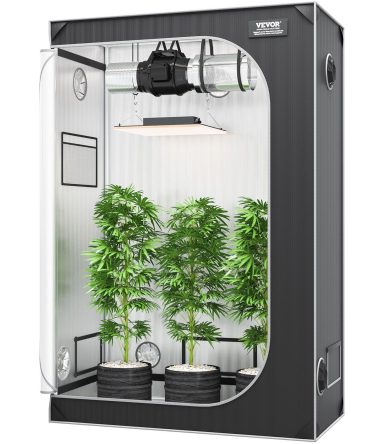 VEVOR 2x4 Grow Tent, 48'' x 24'' x 72'', High Reflective 2000D Mylar Hydroponic Growing Tent with Observation Window, Tool Bag and Floor Tray for Indoor Plants Growing