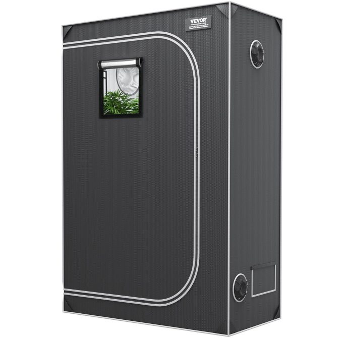 VEVOR 2x4 Grow Tent, 48'' x 24'' x 72'', High Reflective 2000D Mylar Hydroponic Growing Tent with Observation Window, Tool Bag and Floor Tray for Indoor Plants Growing - Image 7