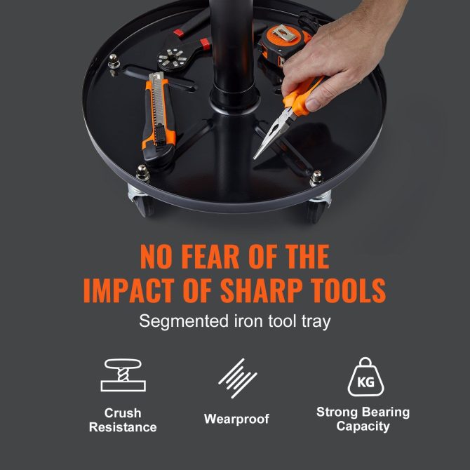 VEVOR Adjustable Mechanics Rolling Creeper Seat Stool Tool Tray for Shop Garage - Image 4
