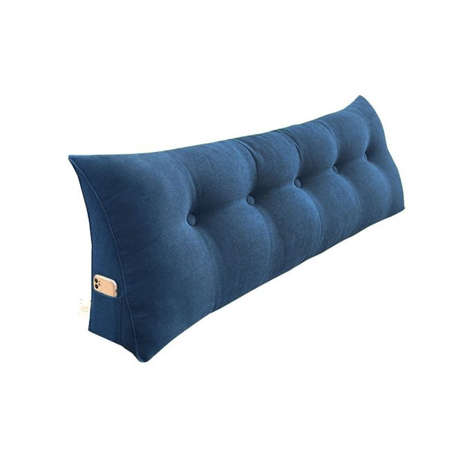 SOGA 100cm Blue Triangular Wedge Bed Pillow Headboard - Image 2