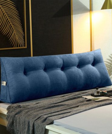 SOGA 100cm Blue Triangular Wedge Bed Pillow Headboard