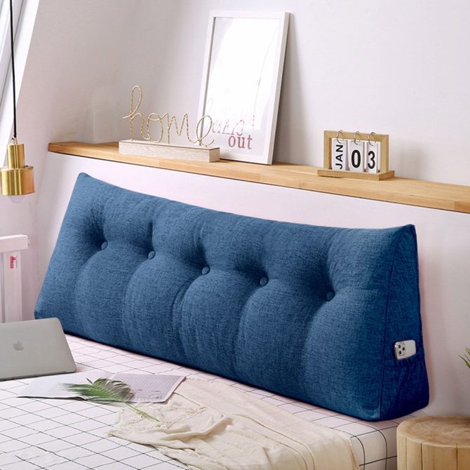 SOGA 100cm Blue Triangular Wedge Bed Pillow Headboard - Image 6