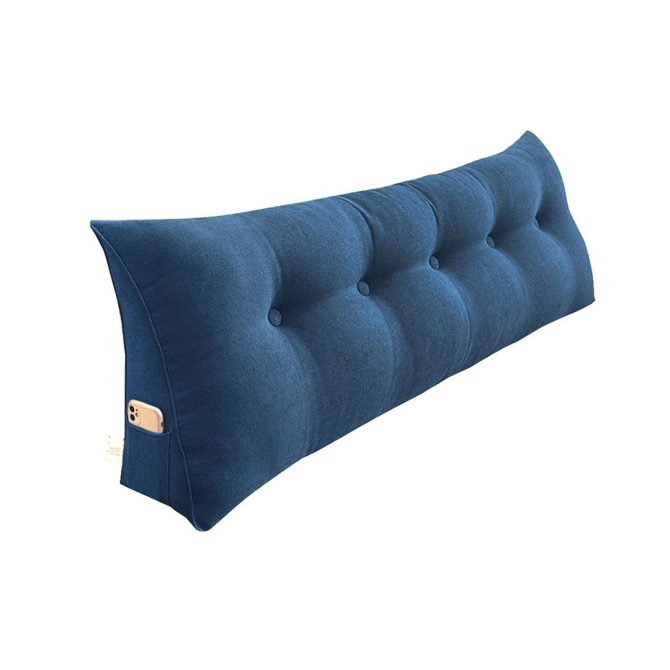 SOGA 120cm Blue Triangular Wedge Bed Pillow Headboard - Image 2