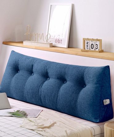 SOGA 120cm Blue Triangular Wedge Bed Pillow Headboard