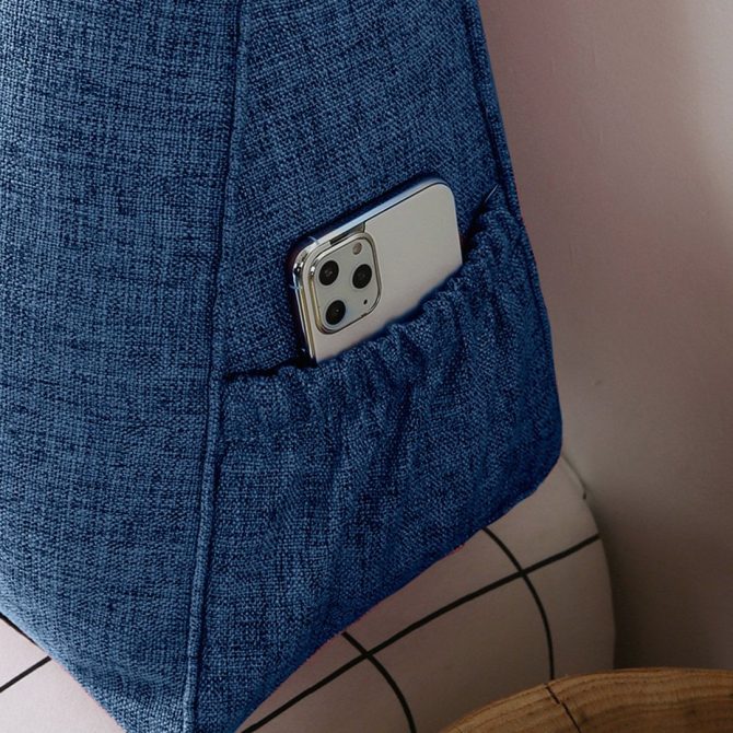 SOGA 120cm Blue Triangular Wedge Bed Pillow Headboard - Image 5