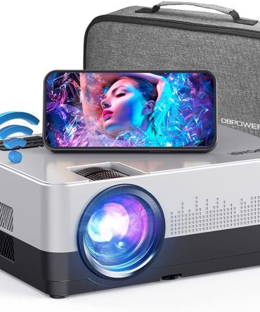 DBPOWER WiFi Projector, Upgrade 8500L Full HD 1080p Video Projector with Carry Case, Support iOS/Android Sync Screen, Zoom&Sleep Timer, 4.3' LCD Home Movie Projector Compatible w/Smart Phone/Laptop