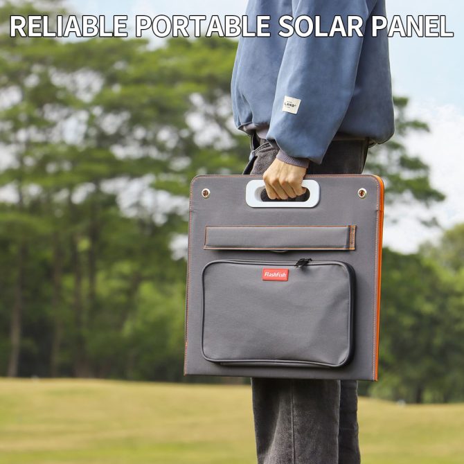 60W 18V Portable Solar Panel;  Flashfish Foldable Solar Charger with 5V USB 18V DC Output Compatible with Portable Generator;  Smartphones;  Tablets and More - Image 3