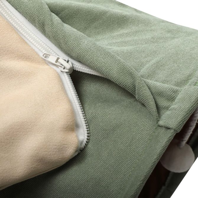 Cat's Telescopic Tunnel Cushioned Bed Pet Nest Teasing Balls Zipper Connection Feline Supplies, Bright Green XH - Image 8
