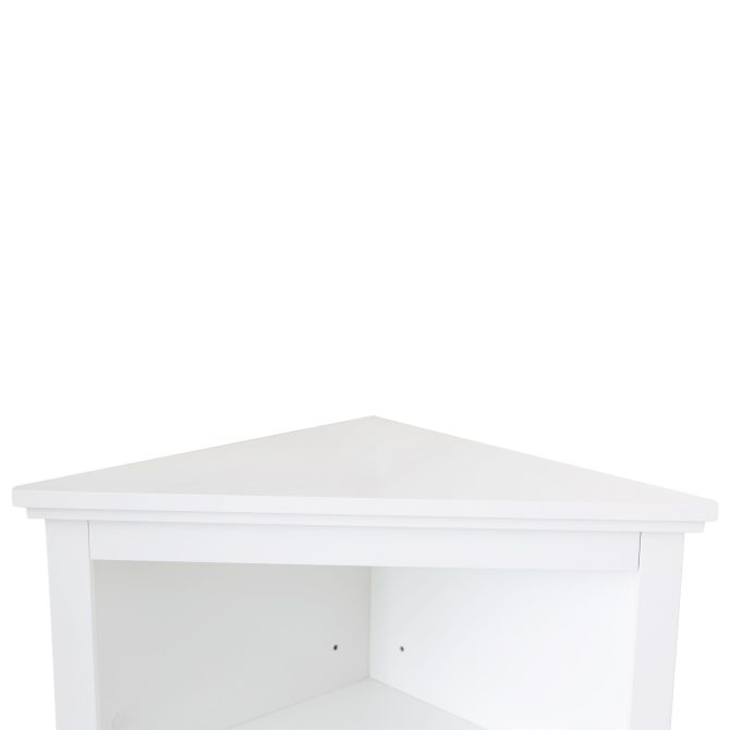 FRALIMK Matte White Tall Corner Storage Cabinet, Floor Storage Narrow Organizers With Double Glass Doors and Adjustable Shelves - Image 6