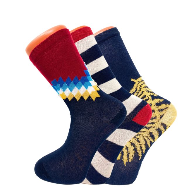 Colorful Funny Socks Novelty Crazy Cotton Crew Dress Socks 3 Pairs - Image 80