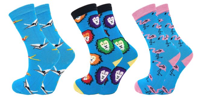 Colorful Funny Socks Novelty Crazy Cotton Crew Dress Socks 3 Pairs - Image 44
