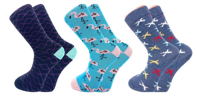 Colorful Funny Socks Novelty Crazy Cotton Crew Dress Socks 3 Pairs - Image 60