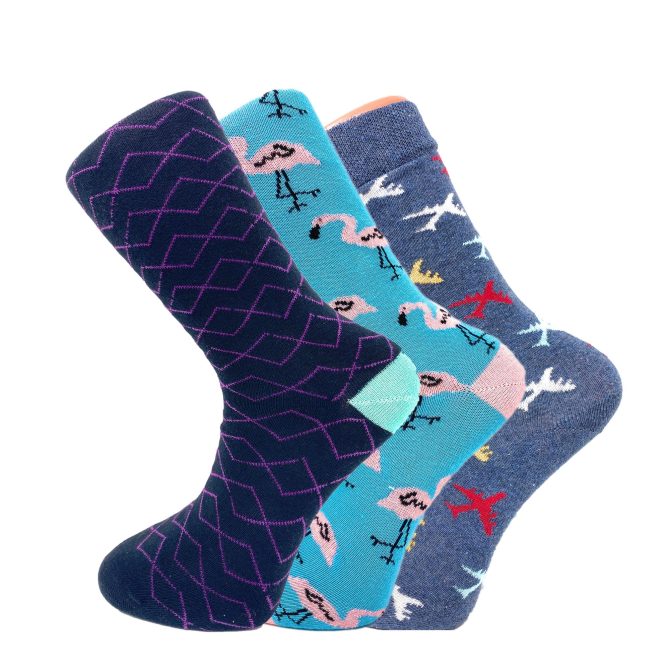 Colorful Funny Socks Novelty Crazy Cotton Crew Dress Socks 3 Pairs - Image 59