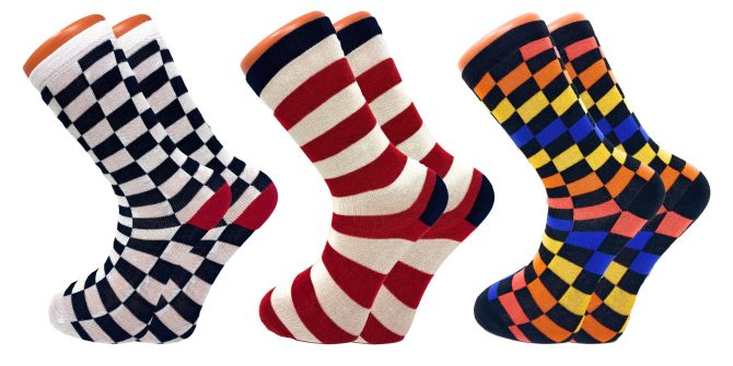 Colorful Funny Socks Novelty Crazy Cotton Crew Dress Socks 3 Pairs - Image 137