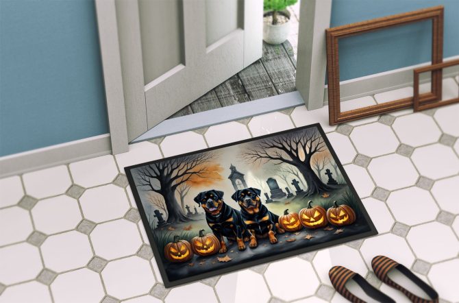NEW Rottweiler Spooky Halloween Doormat Front Door Mat Indoor Outdoor Rugs for Entryway, Non Slip Washable Low Pile, 18H X 27W - Image 4
