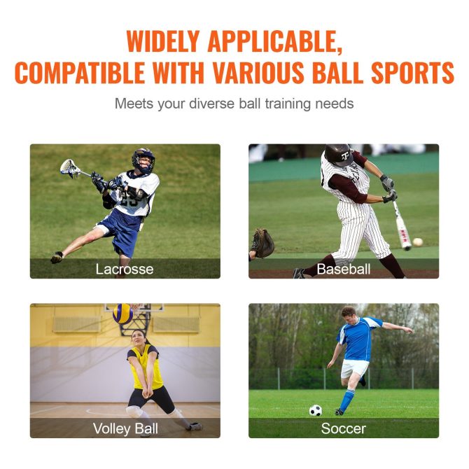 VEVOR Lacrosse Rebounder for Backyard, 4x7 Ft Volleyball Bounce Back Net, Pitchback Throwback Baseball Softball Return Training Screen, Adjustable Angle Shooting Practice Training Wall with Target - Image 6