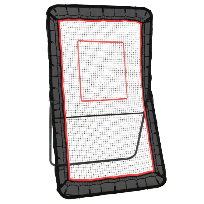 VEVOR Lacrosse Rebounder for Backyard, 4x7 Ft Volleyball Bounce Back Net, Pitchback Throwback Baseball Softball Return Training Screen, Adjustable Angle Shooting Practice Training Wall with Target