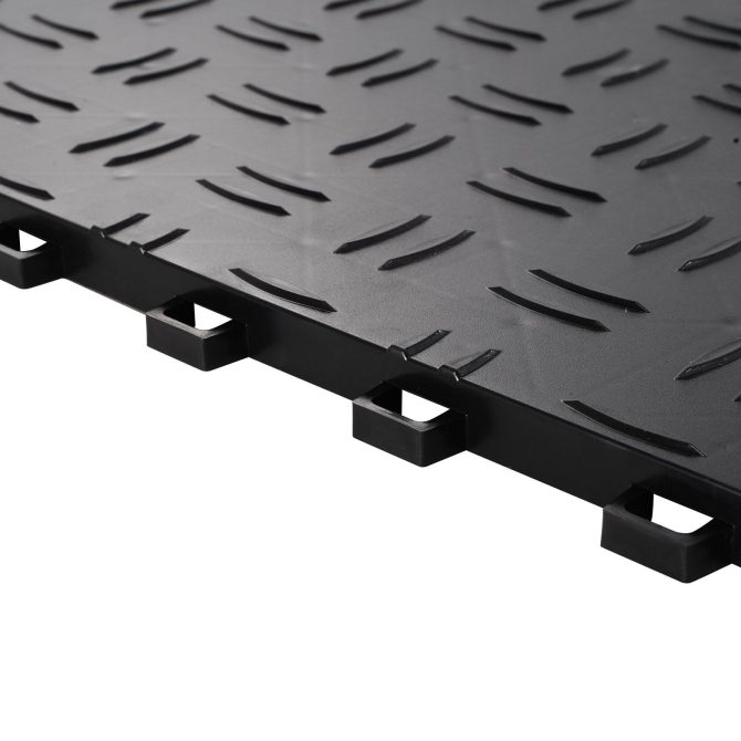 VEVOR Garage Tiles Interlocking, 12 x 12 x 0.53 inch 50 Pack Garage Floor Covering Tiles, Non-Slip Double-Sided Texture Garage Flooring Tiles, for Garages, Basements, Repair Shops, Black - Image 11