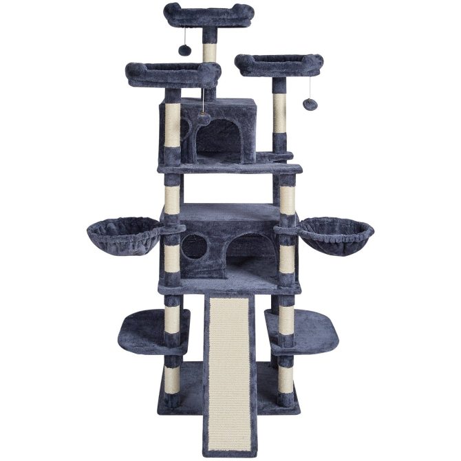 VEVOR Cat Tree 68.5" Cat Tower for Indoor Cats with Cat Condos Scratching Post - Image 9