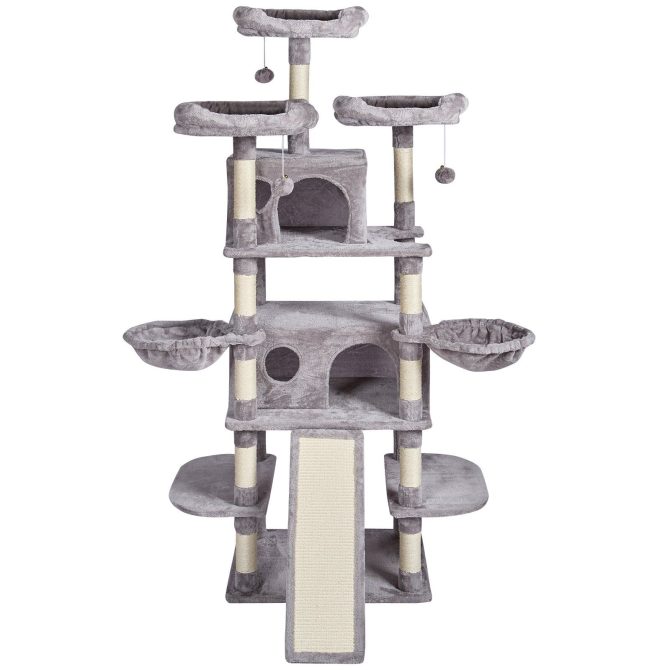 VEVOR Cat Tree 68.5" Cat Tower for Indoor Cats with Cat Condos Scratching Post - Image 9