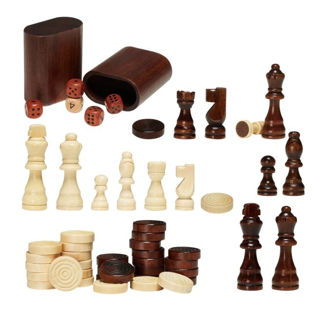 VEVOR 3-IN-1 Chess Checkers Backgammon Table Set, 18 Inch Premium Wooden Chess Table, Deluxe Combo Game Table Furniture Set, Chess Set Board Game Gift for Family Board Games - Image 9