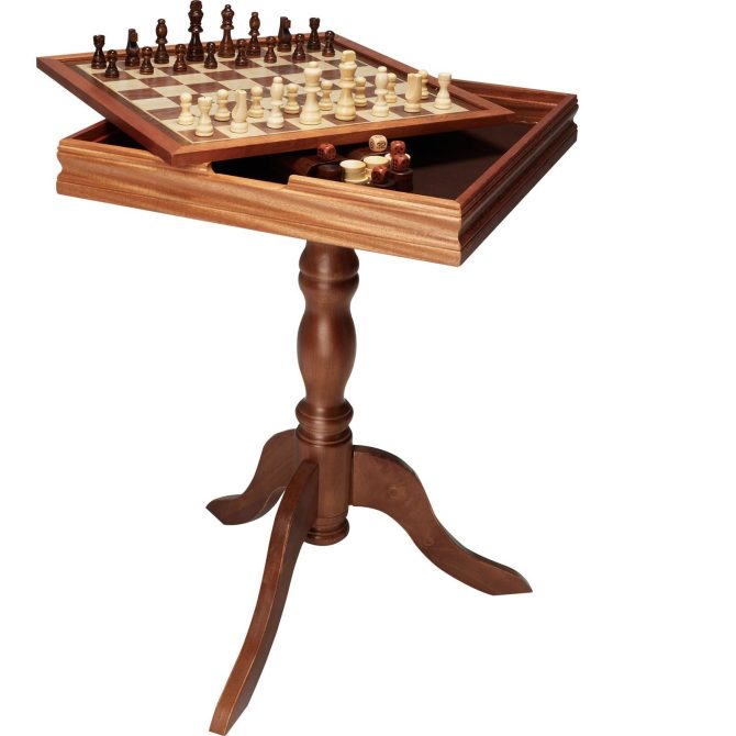 VEVOR 3-IN-1 Chess Checkers Backgammon Table Set, 18 Inch Premium Wooden Chess Table, Deluxe Combo Game Table Furniture Set, Chess Set Board Game Gift for Family Board Games - Image 10