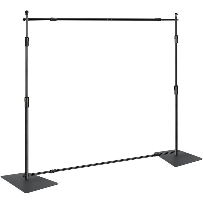 VEVOR 10ft x 10ft Pipe and Drape Kit, Heavy Duty Backdrop Stand with Carbon Steel Base, Adjustable Backdrop Support with 6 Clamps and A Carry Bag for Wedding, Party, Event, Photography, and Exhibition - Image 9