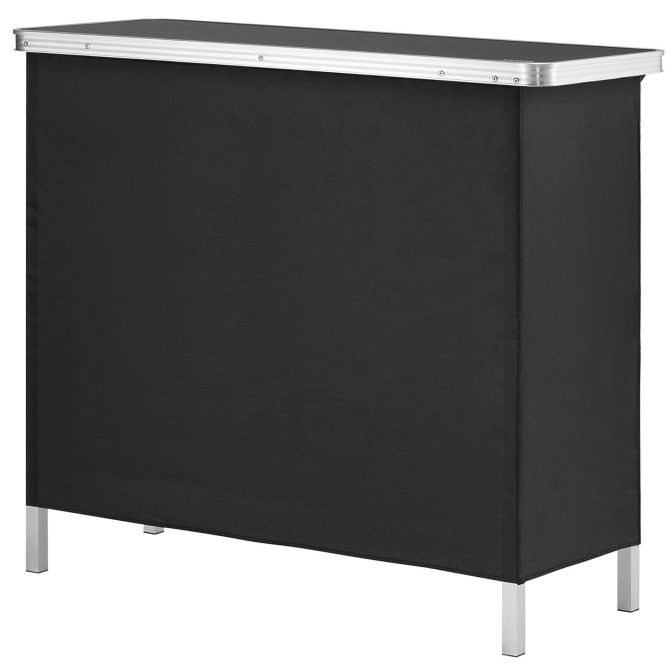 VEVOR Folding Portable Bar Table, Tradeshow Podium Table for Indoor, Outdoor, Party, Picnic, Exhibition, Includes Carrying Case, Storage Shelf and Black Skirt, 38.39" x 15.16" x 34.25" - Image 10