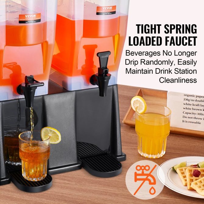 VEVOR Beverage Dispenser, 3 Gallon x 2 Drink Dispensers for Parties, Plastic Juice Dispenser with Stand Spigot Lid, Iced Tea Lemonade Juice Water Dispenser, for Restaurants, Hotels, Parties - Image 3